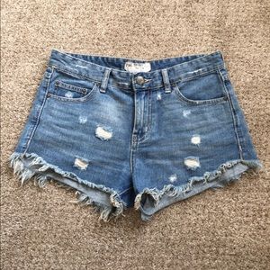 Free People Distressed Denim Cutoff Shorts 27